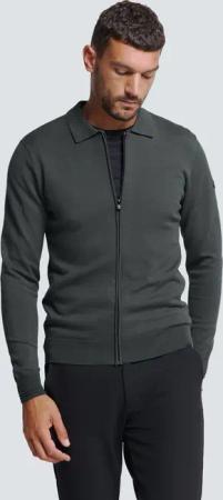 NO EXCESS Rundhalspullover "No Excess Polokragen-Cardigan"