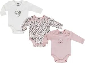 JACKY Langarmbody 3er-Pack Multipack weiß/rosa