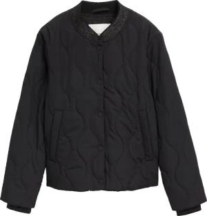 TOM TAILOR Damen Stepp-Bomberjacke mit Glitzer-Details, schwarz, Uni, Gr. XL