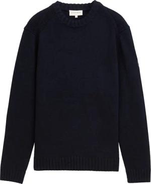 TOM TAILOR Herren Strickpullover mit Ripp-Details, blau, Meliert, Gr. XL