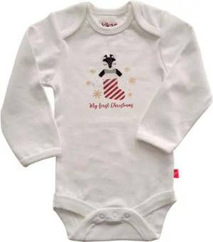 kikadu Body Body My first Christmas Erstes Weihnachts-Outfit aus Bio-Baumwolle, kuschelig und festlich