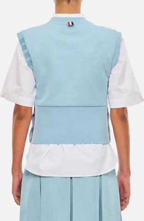 Thom Browne - Blouson Shell Top In Double Face Knit - Größe 38 - blau