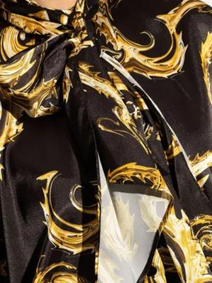 Versace Jeans Couture - Bow Satin Shirt - Größe 38 - schwarz