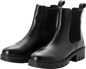Sheego Chelsea-Boots mit stark profilierter Sohle, aus Leder, schwarz, Gr.39