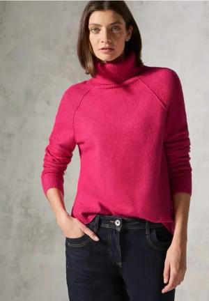 Cecil Damen Rollkragenpullover in Rot, Gr: XL