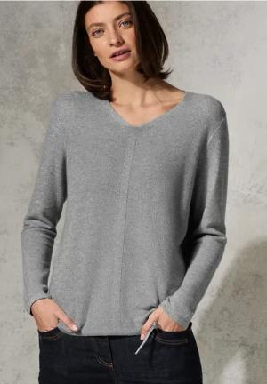 Cecil Damen Schimmernder Pullover in Grau, Gr: S