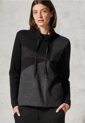 Cecil Damen Pullover mit Glitzerdetails in Schwarz, Gr: L