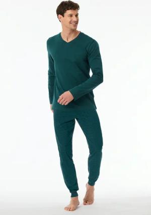 Schiesser Schlafanzug "Casual Essentials", (2 tlg.), mit bequemen Bündchen