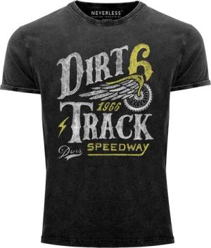 Neverless Print-Shirt Cooles Angesagtes Herren T-Shirt Vintage Shirt Dirt Track Racing mit Print