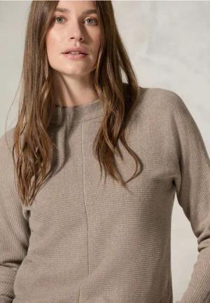 Cecil Damen Strukturmix Dolman Pullover in Beige, Gr: XL