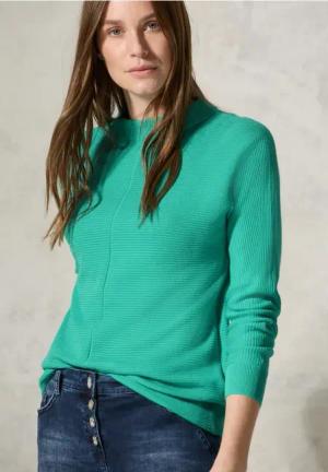 Cecil Damen Strukturmix Dolman Pullover in Grün, Gr: XXL