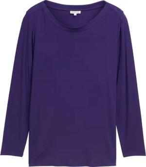 TOM TAILOR Damen Plus Size - Langarmshirt mit Modal, lila, Uni, Gr. 46