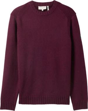 TOM TAILOR Herren Strickpullover mit Ripp-Details, rot, Meliert, Gr. XXL