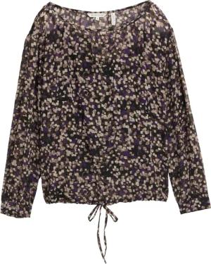 TOM TAILOR Damen Gemusterte Chiffon Bluse, braun, Gemustert, Gr. 38