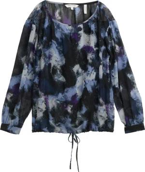 TOM TAILOR Damen Gemusterte Chiffon Bluse, blau, Gemustert, Gr. 42
