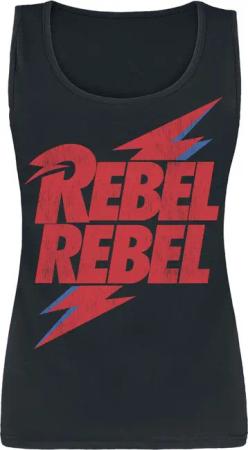 David Bowie Top - Rebel Rebel - S bis XXL - für Damen - Größe XXL - schwarz - Lizenziertes Merchandise!