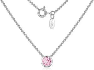 Silberkettenstore Silberkette Schmuckset Erbskette 1,3mm mit fliegendem Stein, rosa - 925 Silber