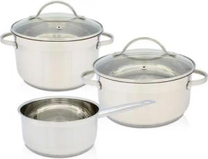 Krüger Topf-Set Ohio, Edelstahl (Set, 5-tlg., 1x Bratentopf Ø 20 cm, 1x Fleischtopf Ø 16 cm, 1x Stieltopf Ø 16 cm), für Induktions-Kochfelder geeignet