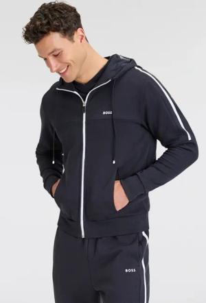 BOSS GREEN Kapuzensweatjacke "Saggynos", mit Kontraststreifen