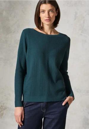 Cecil Damen Pullover mit Struktur in Grün, Gr: XXL