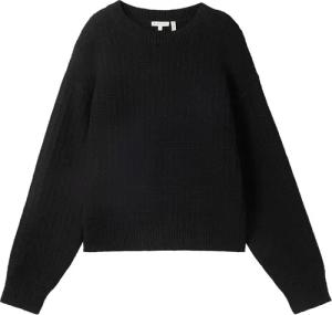 TOM TAILOR Damen Strickpullover mit Pailletten, schwarz, Uni, Gr. XXL
