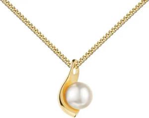 JEVELION Kette mit Anhänger Perle-Design-Anhänger 585 Gold Süßwasserperle weiß - Made in Germany (Goldanhänger, für Damen und Mädchen), Mit Kette vergoldet- Länge wählbar 36 - 70 cm oder ohne Kette.