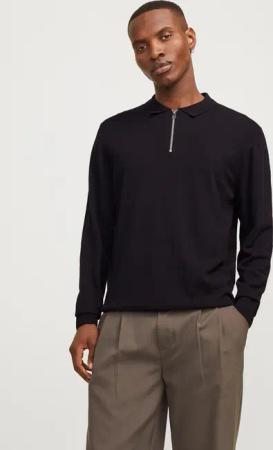 Jack & Jones Polokragenpullover "JJEEMIL KNIT POLO HALF ZIP LS NOOS", mit Polo Kragen