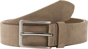 TOM TAILOR Herren TTGEORGE Velourledergürtel mit eckiger Dornschließe, beige, Uni, Gr. 110