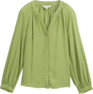 TOM TAILOR Damen Bluse mit Raffungen, grün, Meliert, Gr. 42