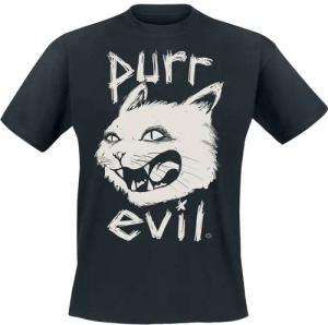 Goodie Two Sleeves T-Shirt - Purr Evil - XXL bis 3XL - für Männer - Größe XXL - schwarz