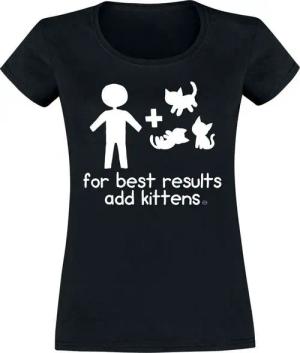 Goodie Two Sleeves T-Shirt - For Best Results Add Kittens - S bis XXL - für Damen - Größe XXL - schwarz