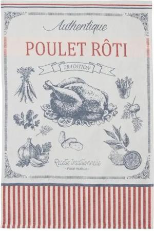 Coucke Geschirrtuch delices sales, (1-tlg., 1-teilig), delices sales poulet roti Küchentuch ca.50x75cm Jacquard Baumwolle