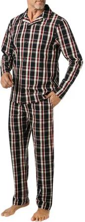 Tommy Hilfiger Herren Pyjama blau Popeline Stoff Kariert