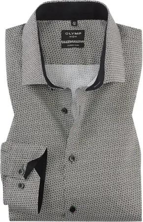 OLYMP Herren Hemd grün gemustert Slim Fit