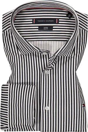 Tommy Hilfiger Herren Hemd blau gestreift Slim Fit