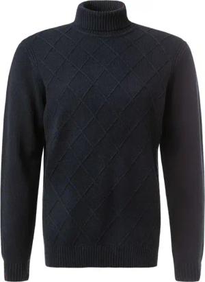 bugatti Herren Rollkragenpullover blau unifarben