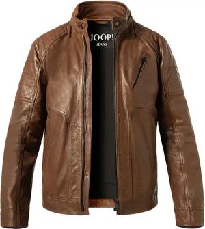 JOOP! Herren Lederjacke braun unifarben