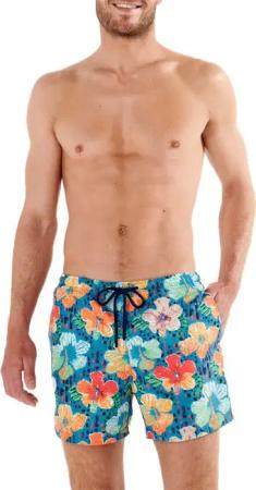HOM Herren Badeshorts blau,multicolor Mit Prints
