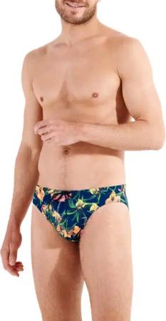 HOM Herren Badeslip blau,multicolor Mit Prints
