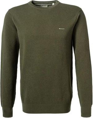 Gant Herren Pullover grün unifarben