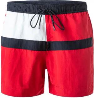 Tommy Hilfiger Herren Badeshorts rot Mikrofaser Gemustert