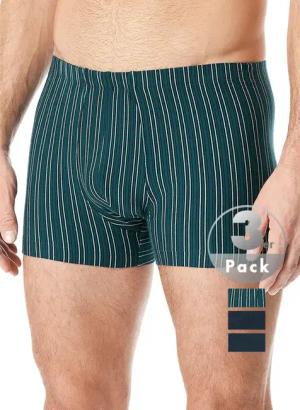 Schiesser Herren Shorts blau Baumwolle & Mix Gestreift