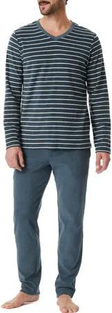 Schiesser Herren Pyjama blau Gestreift