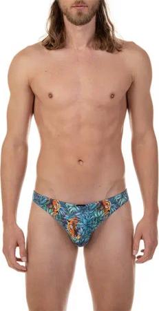 bruno banani Herren String grün Geprintet