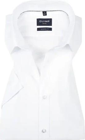 OLYMP Herren Kurzarmhemd weiß Slim Fit