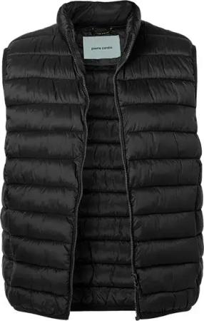 Pierre Cardin Herren Steppweste schwarz unifarben