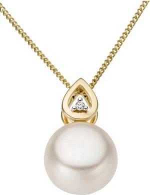 Firetti Perlenanhänger Schmuck Geschenk Gold 333 Halsschmuck Anhänger für Halskette Perle, mit Süßwasserzuchtperle und Brillant
