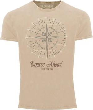 Neverless Print-Shirt Cooles angesagtes Herren T-Shirt Vintage Shirt Kompass Windrose mit Print