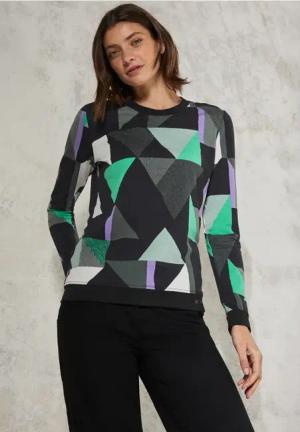 Cecil Damen Shirt mit Print in Schwarz, Gr: XXL
