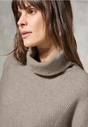 Cecil Damen Pullover mit Rollkragen in Beige, Gr: XXL